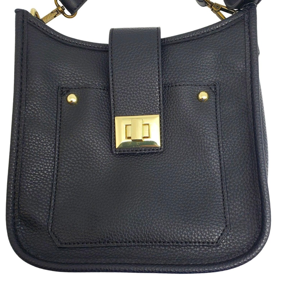 Steve Madden Black‎ Crossbody Bag Adjustable Strap Purse Satchel Vegan Leather